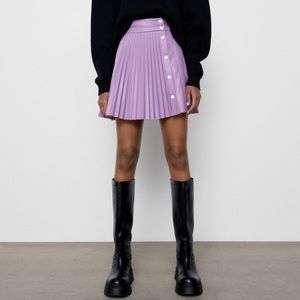 Faux leather Zara pleated skirt